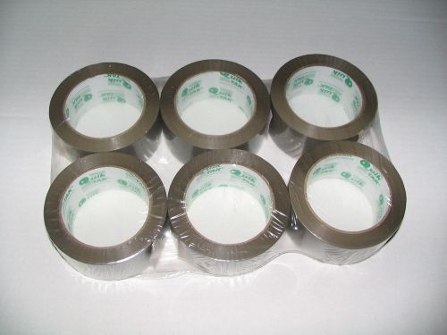 6 Rolls Quik Tak Industrial Polypropylene Rubber Adhesive Tape 2&#034; x 110 Yd Tan