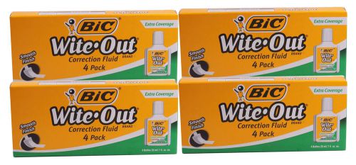 16 Ct Bic Wite-Out Extra Coverage Correction Fluid Office School Supplies .7 Oz