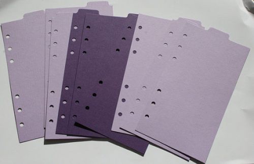 9 Double sided Purple Filofax Personal Kate Spade size Tabbed dividers top tab