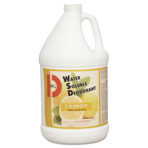 Big D Industries Water-Soluble Deodorant, Lemon Scent, 1gal Bottles, 4/Carton, C