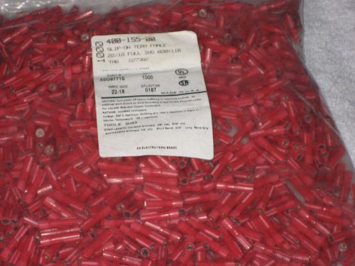 NEW 1000 lot HOLLINGSWORTH Connectors XSO9771S - 020X110 F1 SLIP ON 22-18 RED