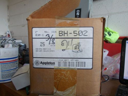 NEW BOX OF 25 APPLETON BEAM CLAMP 2&#034; BH-502