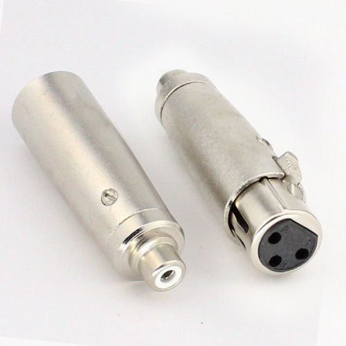 1PCS 3-Pole XLR Female to RCA Female Plug Socket Phono Coaxial Adapter connector