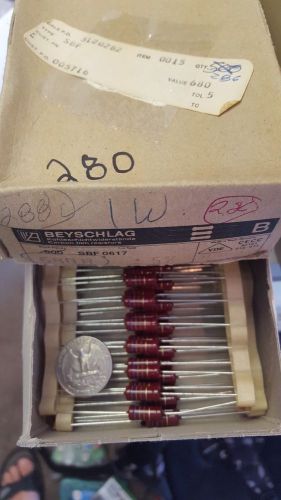 Lot of 20 Vintage Beyschlag Carbon Film Resistor NOS 680 Ohm 5% (new old stock)