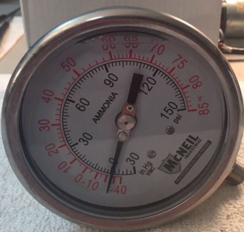 Miljoco psf4098l006ssa liquid filled ammonia refrigeration 4&#034; pressure °f gauge for sale
