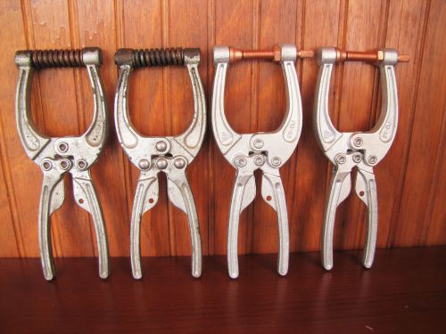 Lot of 4 DE-STA-CO DETROIT STAMPING TOGGLE, VICE GRIP SPRING C CLAMPS