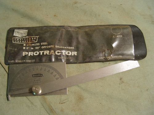Estate Vintage Craftsman Machinist Protractor Tool Made In USA 9-4029