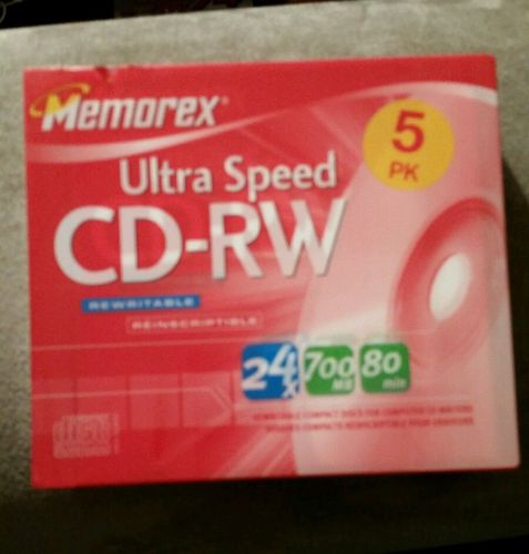 24x cd-rw memorex 5 pack with cases