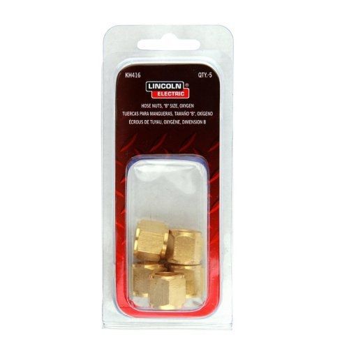 Lincoln Electric KH416 Brass Oxygen Hose Fitting, Nut  (Pack of 30)