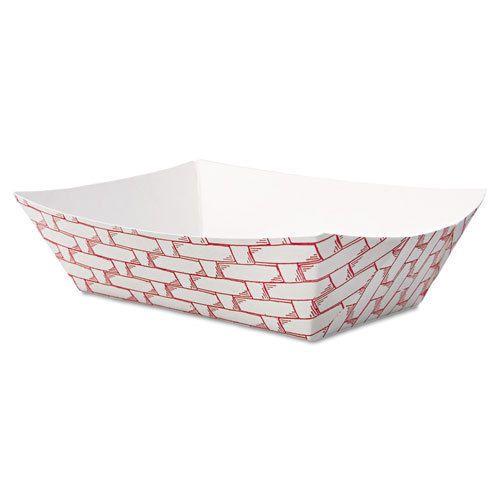 Paper Food Baskets, 8oz Capacity, Red/White, 1000/Carton