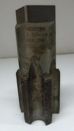 Western hand plug tap hss gh4 1 3/4 - 18 6 flute metal working for sale