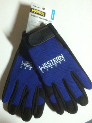 Western Mechanics Work Gloves Leather (Syn) Palm and Fingers Size: Medium