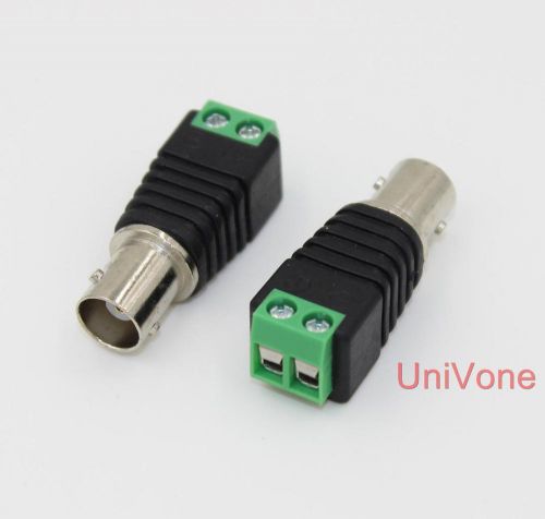 5pcs bnc jack to 2pin terminal block cctv av connector adapter for sale