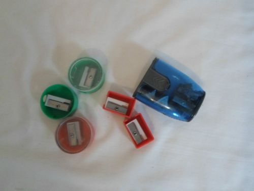 6 Assorted Plastic Pencil Sharpener Great for Home, Office &amp; School