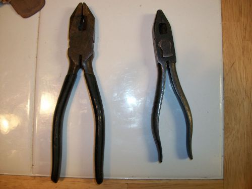 Two Pairs of Electricians Pliers Craftsman&amp; S&amp;W Co. NICE