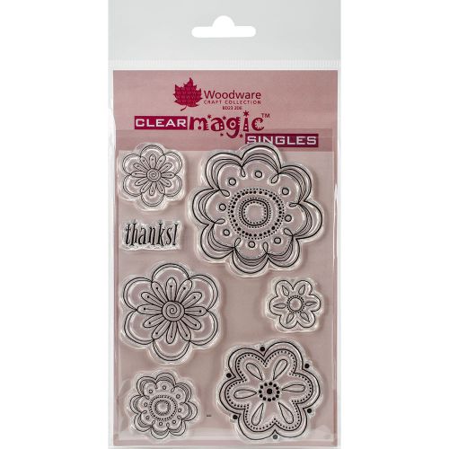 &#034;Woodware Clear Stamps 3.5&#034;&#034;X5.5&#034;&#034;-Floral Vine Heads&#034;