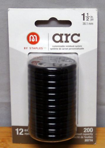 Staples Arc System 1 1/2&#034; Notebook Expansion Disc in Black 20774 for 200 Sheets