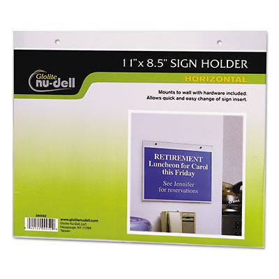 Clear Plastic Sign Holder, Wall Mount, 8 1/2 x 11, Sold as 1 Each