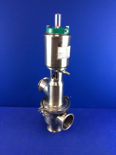 Tri-clover 761-21m-20s-3-316l air actuated sanitary 3-way divert valve, 3&#034; for sale