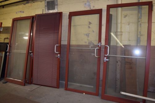Lot of 12 tubelite industrial aluminum glass store front entry doors   for sale
