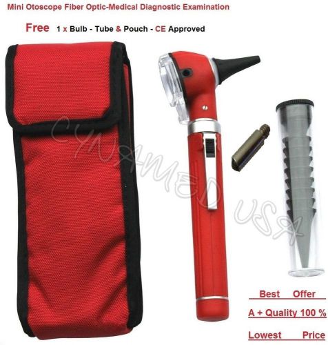 Red mini fiber optic-medical otoscope diagnostic examination-ce approved for sale