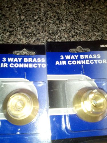 Pack of  2  #30207  New 3 Way Brass Air Manifold Connector