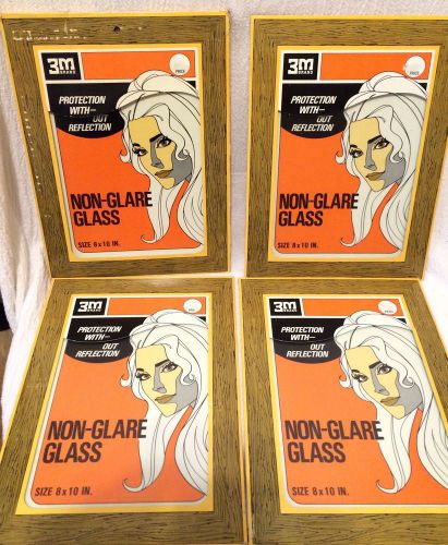 Lot of Four Vintage 3M Minnesota Mining &amp; Manufacturing Non-Glare Glass 8X10