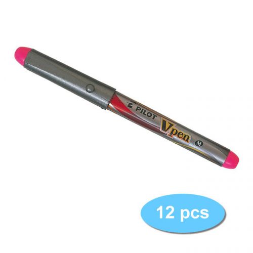 GENUINE Pilot SVP-4M Vpen Disposable Fountain Pen (12pcs) - Pink Ink FREE SHIP