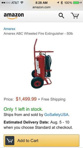 Amerex 50lb abc wheeled fire extinguisher for sale