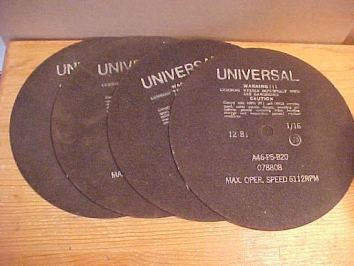 Lot of FOUR 10 inch grinding wheel 1/16 with 5/8&#034; arbor hole Max Speed 6112 RPM