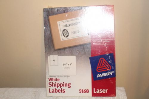 5168 AVERY WHITE SHIPPING LABELS 3 1/2 X 5 20 SHEETS NEW