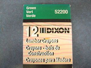 Dixon 522 Lumber Crayons Green Box of 12 Many New