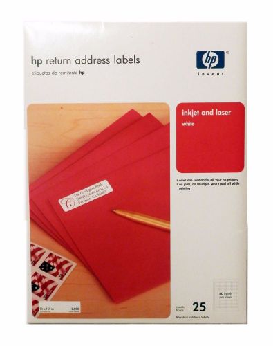 HP Return Address Labels Inkjet and Laser 2000 White Labels