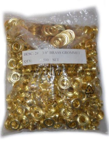 Aleko 500pc sheet metal grommet and neck washer brass #2 (3/8&#034;) for sale