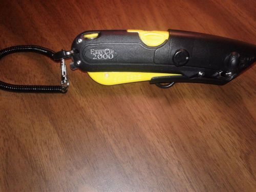 Easy Cut 2000 Safety Box Cutter Knife + Holster &amp; Lanyard YELLOW - AMAZING KNIFE