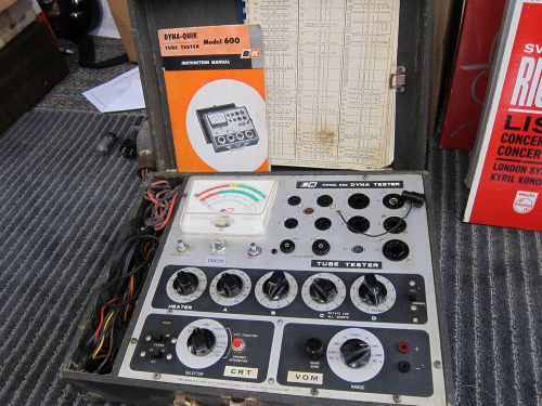 B&amp;k dyna 625 tube tester, instruction book, tube set up chart, needs repair/rest for sale