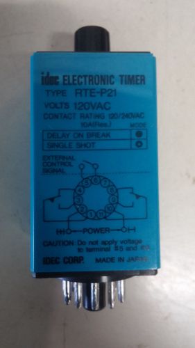 IDEC RTE-P21 LIGHTLY USED 120V COIL ELECTRONIC TIMER SEE PICS #B39