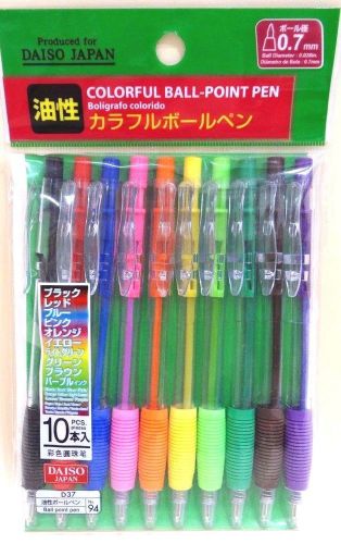 DAISO JAPAN Oiliness colorful ball-point pen -10 pcs- Office supplies  F/S