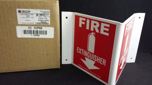 Brady fire extinguisher arrow sign 5 1/2x10 (3-d) rigid plastic angle 45368 new for sale