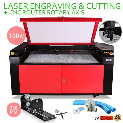 100W CO2 Laser Engraving Machine Rotary A-AXIS USB Port DSP CONTROL Attachment