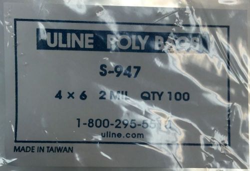Uline S-947 4&#034;x6&#034; 830/Carton , 2 Mil Poly Bag