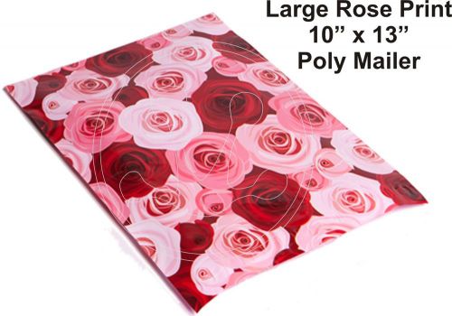 (20) rose flowers print 10 x 13 poly mailers self sealing envelopes bags color for sale