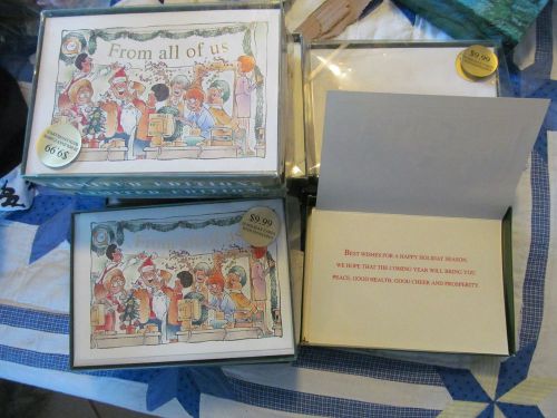 Vintage Christmas Card Holiday Cards &amp; Envelopes Office Business Work Party Card