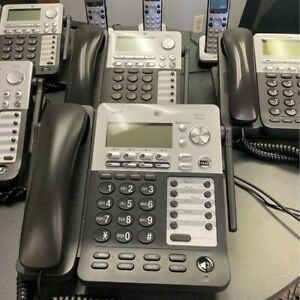 Office Phone System AT&amp;T SynJ, 1 base phone, 4 desksets, 3 handsets 