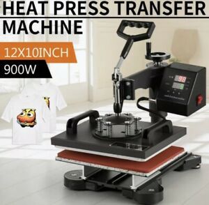 Digital Heat Press Machine T-Shirt Sublimation 360 Swing Away Transfer 12&#034;x10&#034;
