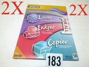 2X Apollo Multi-Function Transparency Film, 8.5 x 11&#034;  Clear, 100 Sheets VUF1000