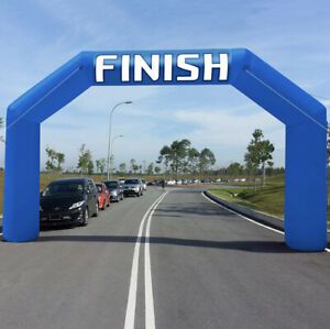 Outdoor Inflatable Arch Start/Finish Line Racing Arch Banners (Blue) 20’x11.5’