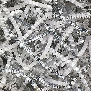 Aviditi Crinkle Cut Paper Shred Filler White/Silver 1 Case of 10 Lbs. for Gif...