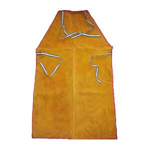 Unisex Welding Apron - Cowhide Leather Flame Resistant - Safety Bib for Welders