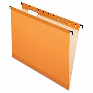 Poly Laminate Hanging Folders, Orange - Letter Size
